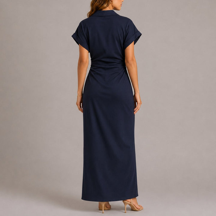 Nora | Stylish Fall Wedding Maxi Shirt Dress