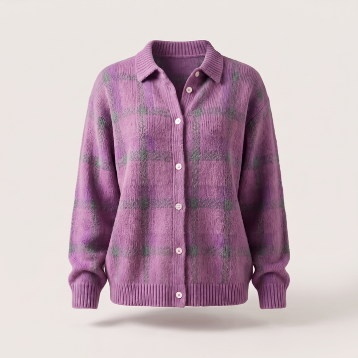 Clara | Plaid Cardigan – Cozy Knit Style for Women