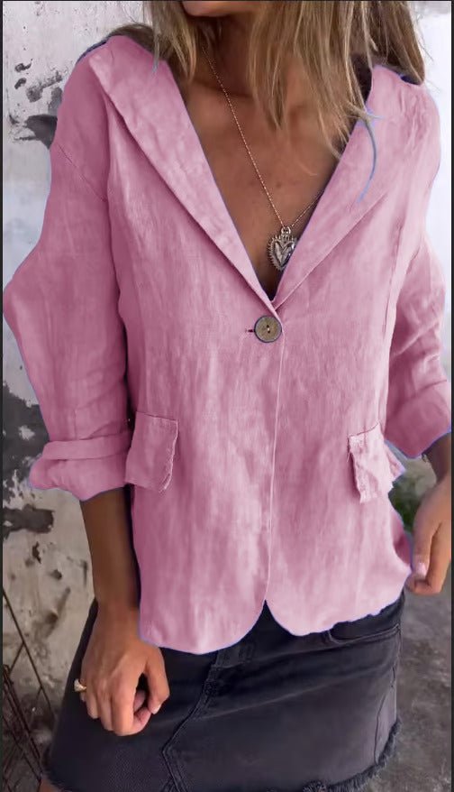 Sophia | Minimalist Linen Lightweight Blazer
