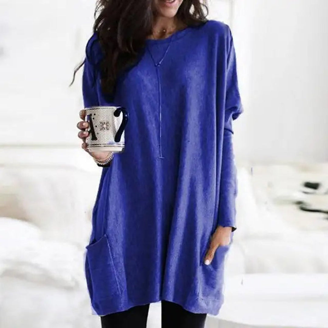 Evelyn | Cozy And Stylish Oversized Pocket Tunic Sweater