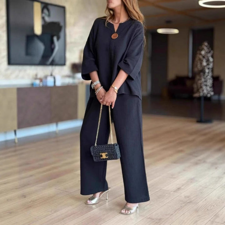 Gemma | Elegant Tunic & Wide-Leg Pants Two-Piece Set