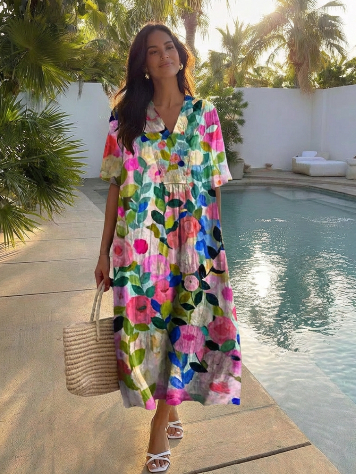 Margaret | Midi Dress – Relaxed Floral Style for Women