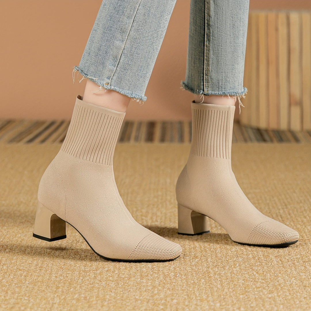 Josephine | Bottines chics et contemporaines à talon carré en maille