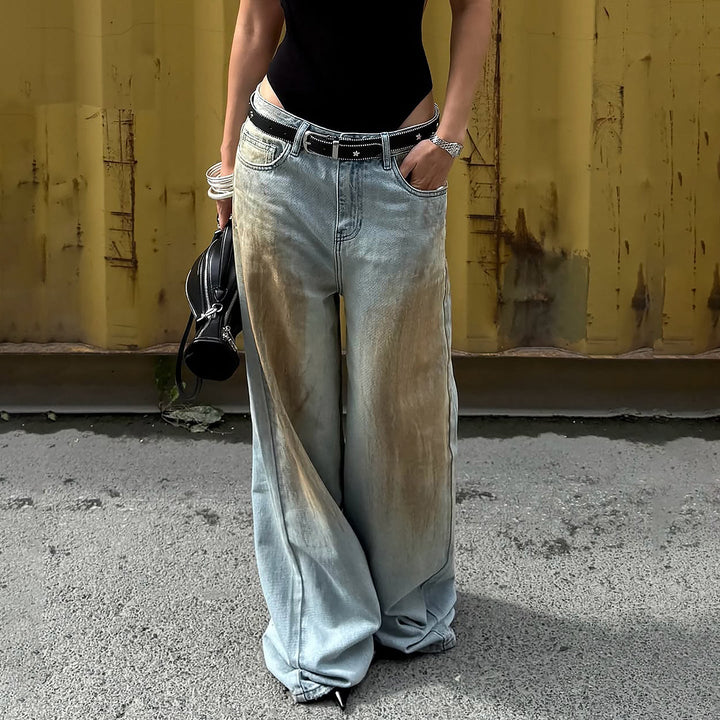 Isabella | Vintage-Washed And Trendy Wide Leg Jeans