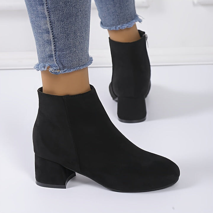 Adeline | Suede-Look Chelsea Ankle Boots with a Comfortable Low Heel