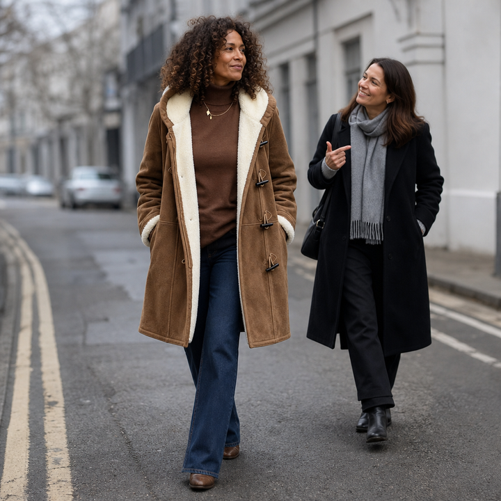 Wintlace | Hooded Duffle Coat – Warm Fleece-Lined Style for Women