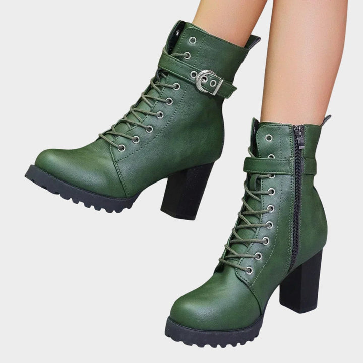 Nora | Modern And Edgy Lace-Up Combat Ankle Boots