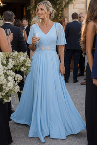 Freya | Modern And Glamorous Embellished V Neck Maxi Dress