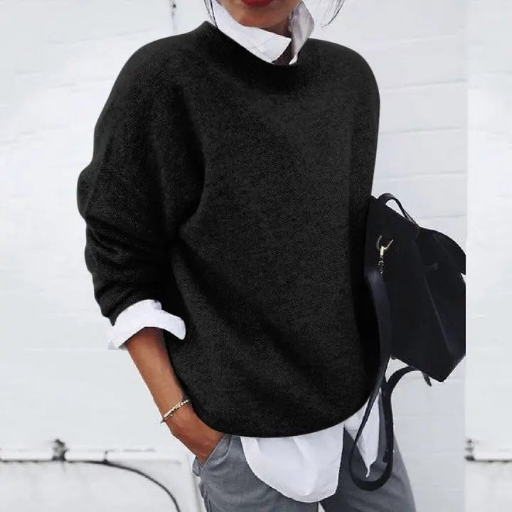 Amelia | Relaxed Cashmere Blend Crew Neck Sweater