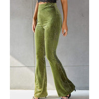 Amelia | Stylish and Comfortable Ribbed Flared Trousers