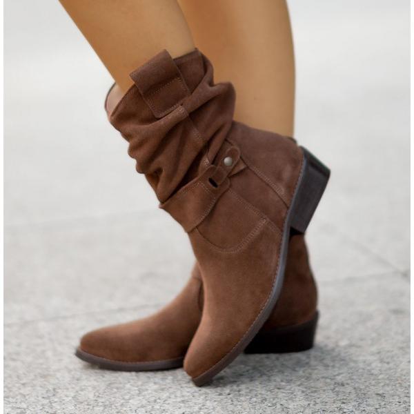 Marissa | Relaxed Suede Slouch Ankle Boots