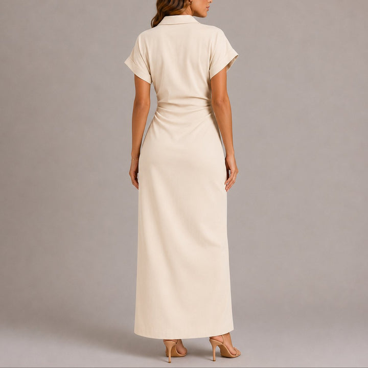 Nora | Stylish Fall Wedding Maxi Shirt Dress