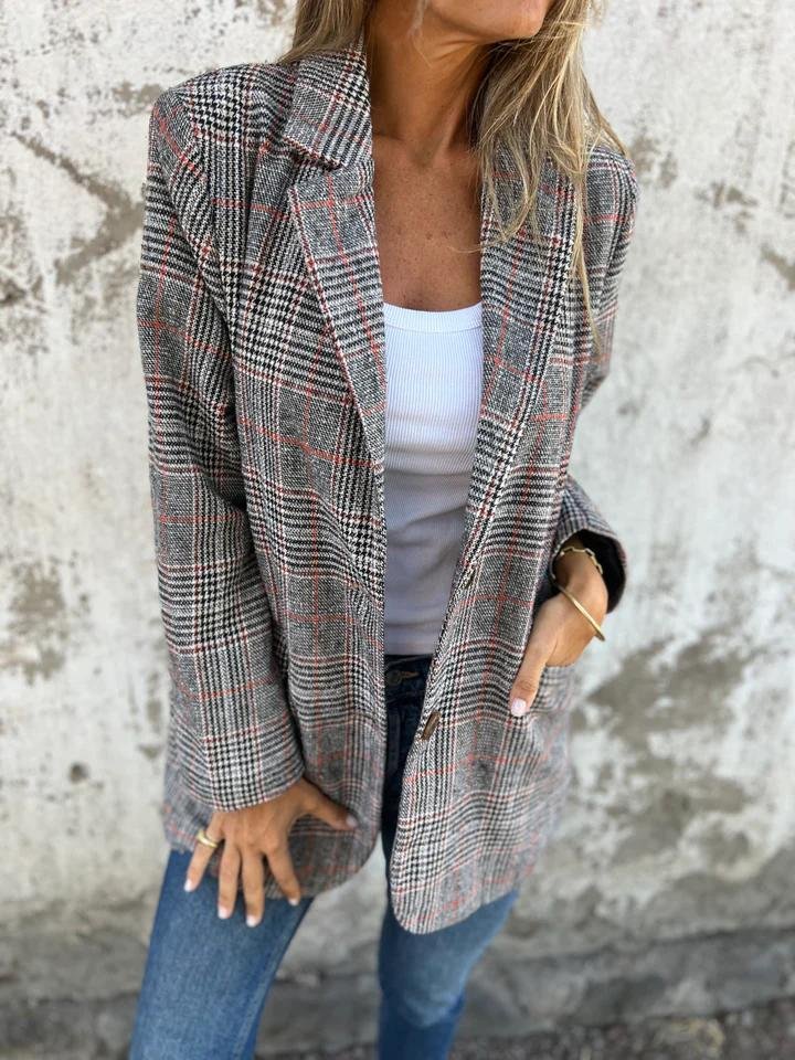 Gemma | Classic Cotton Checked Casual Blazer