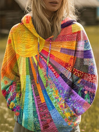 Aria | Colorful And Artistic Bohemian Patchwork Hoodie