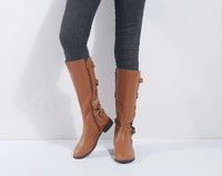 Evelyn | Elegant Buckle Riding Knee High Boots