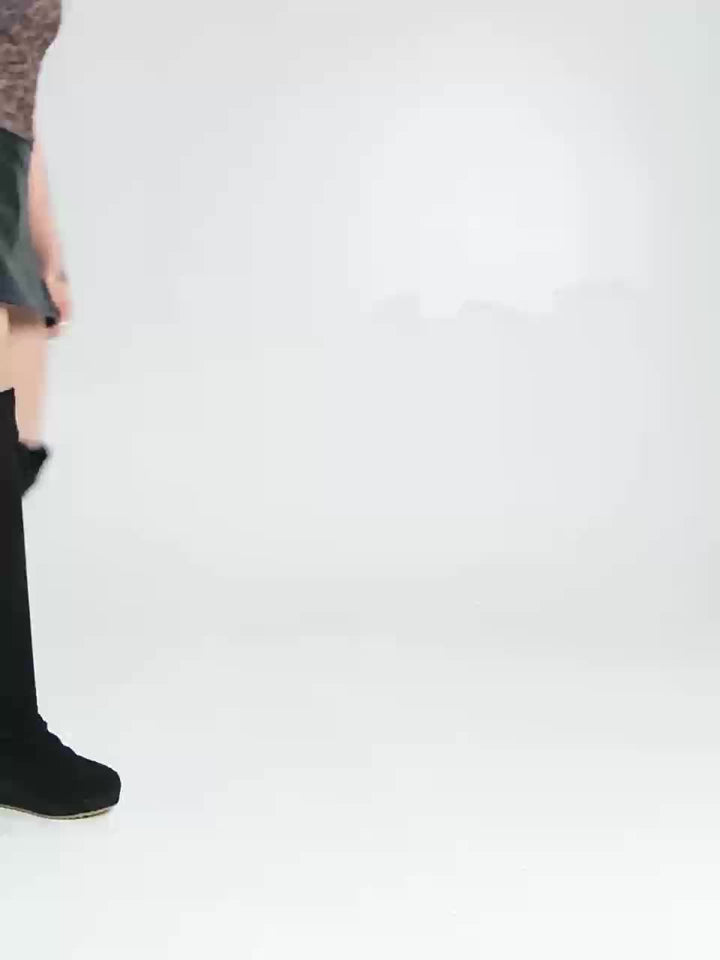 Camille | Stretch Over The Knee Wedge Platform Boots