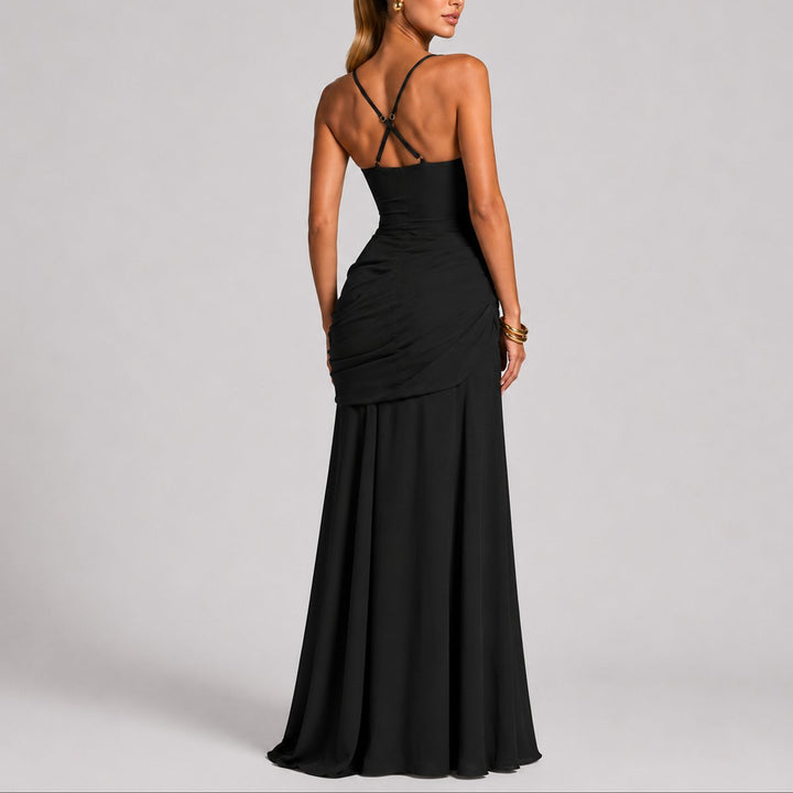 Daisy | Fall Wedding Ruched Square-Neck Maxi Dress