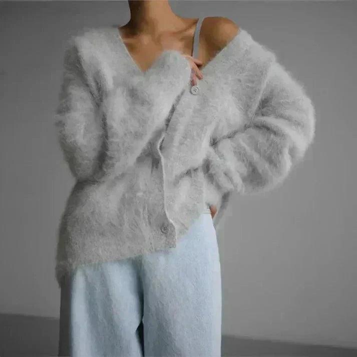 Hannah | Soft And Cozy V-Neck Knit Cardigan