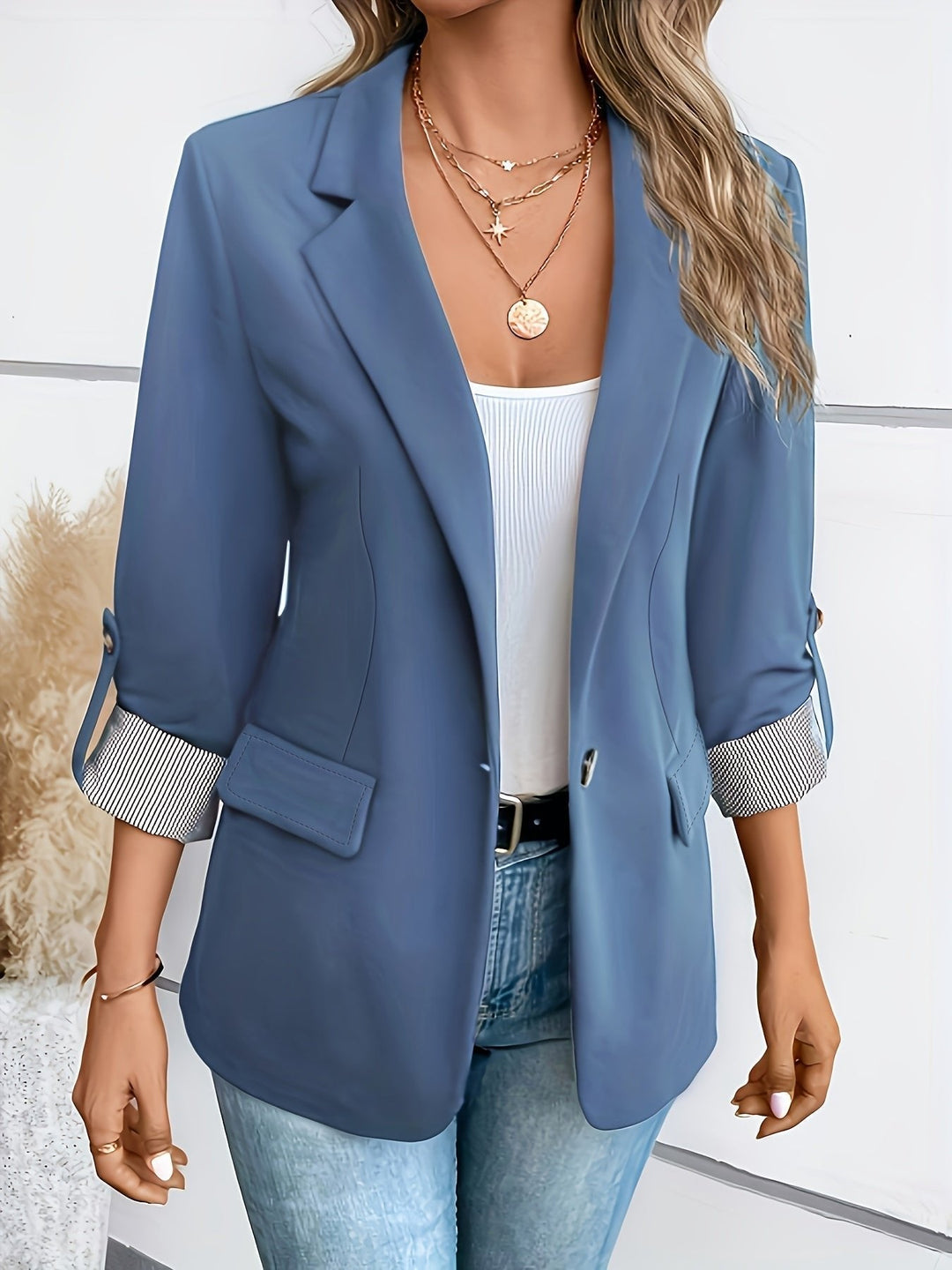 Clara | Blazer casual a un bottone con maniche arrotolabili