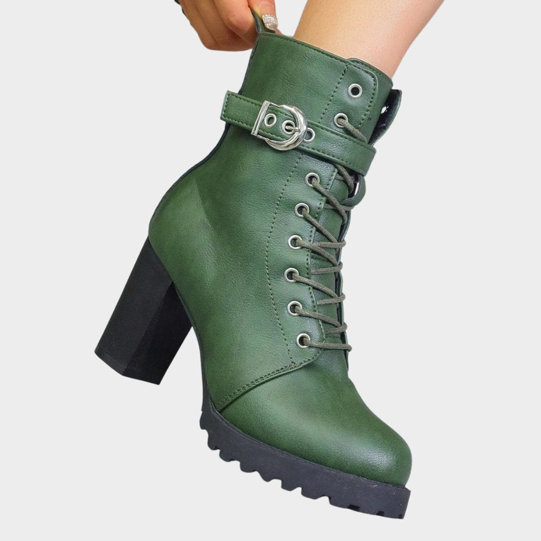 Nora | Modern And Edgy Lace-Up Combat Ankle Boots