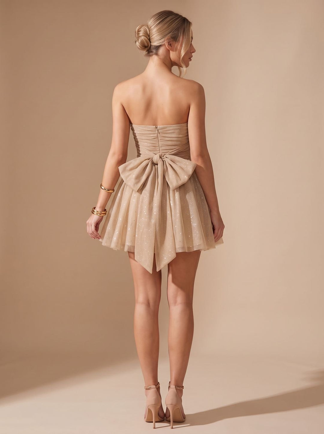 Mia | Mini Dress – Glitter Pleated Bustier for Women