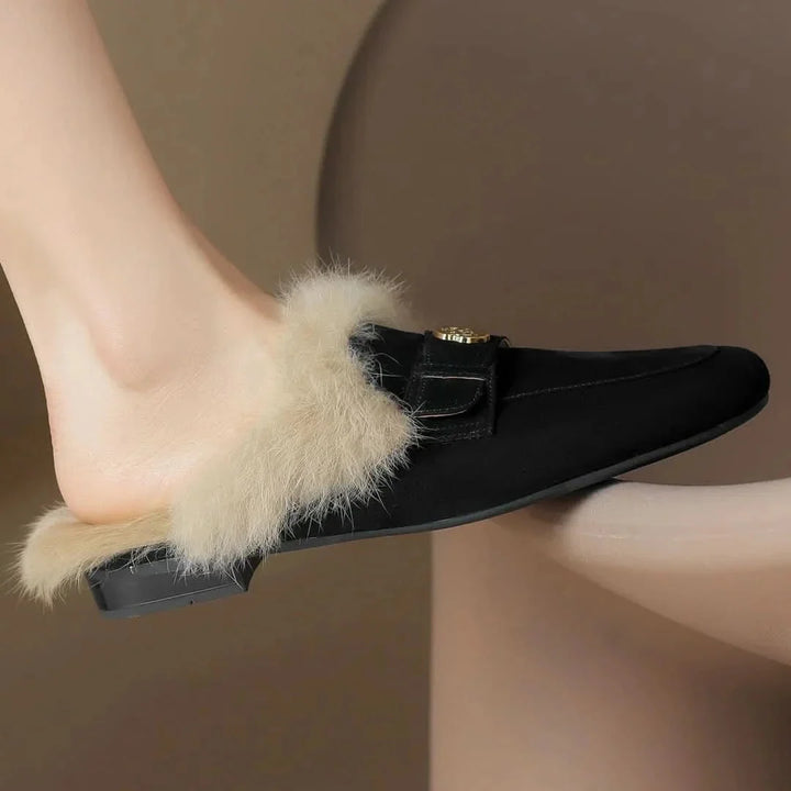 Velora | Shearling Mules – Luxurious Soft Comfort for Women