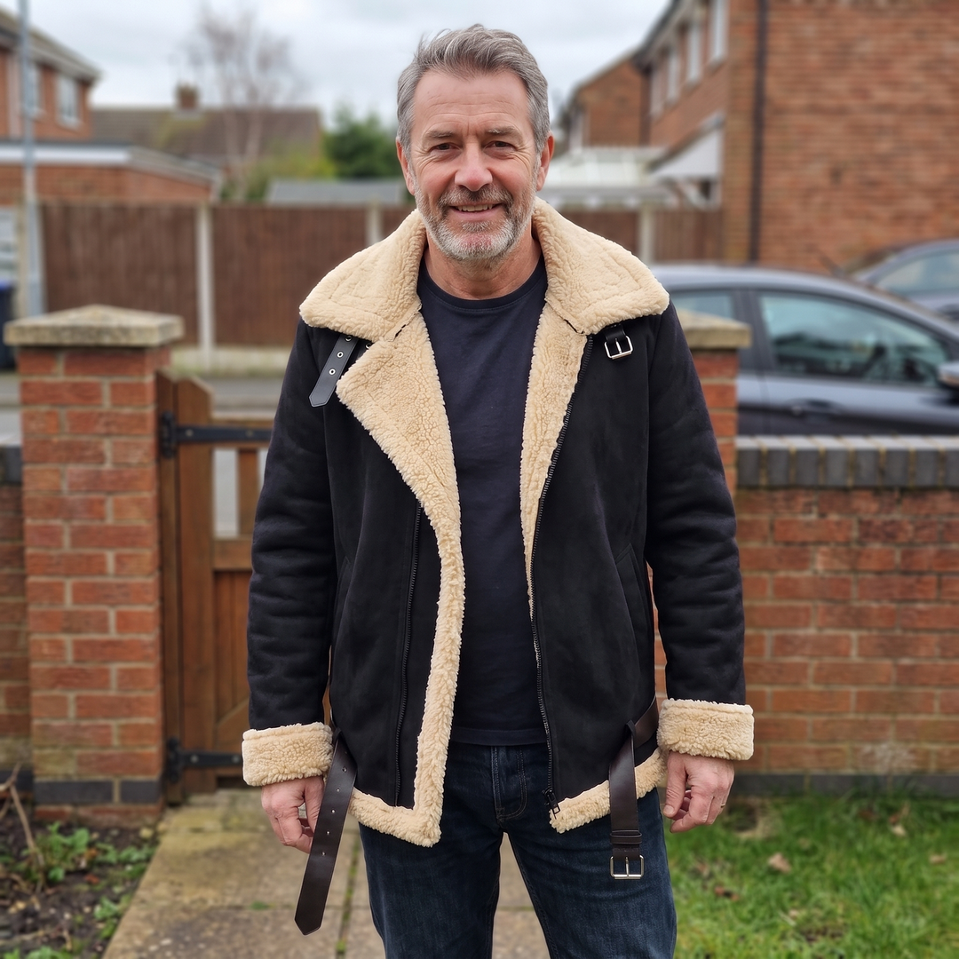 Aero | Shearling Lined Aviator Jacket – Rugged Warmth for Men