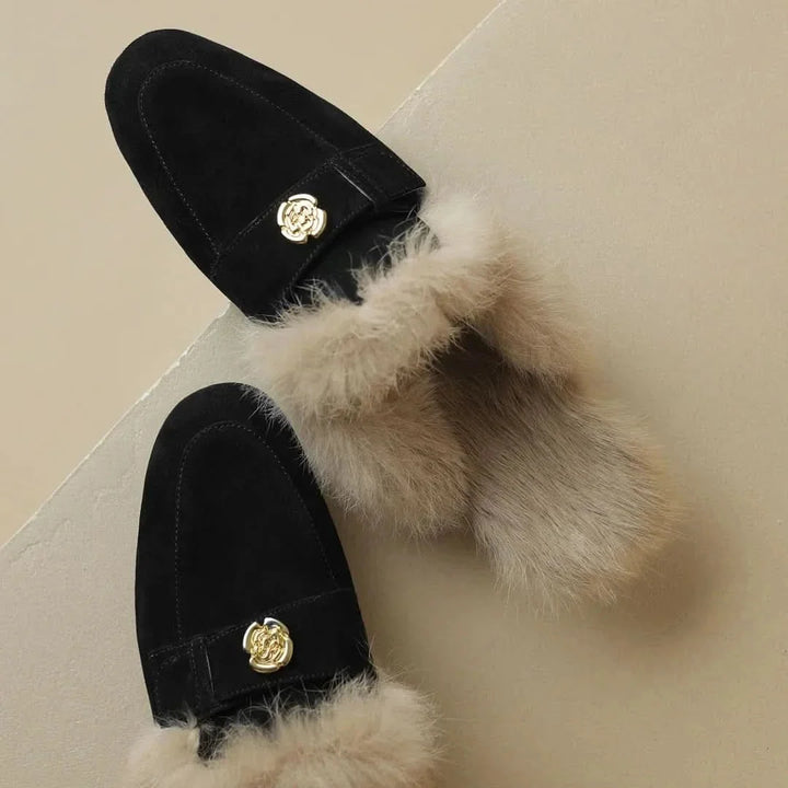 Velora | Shearling Mules – Luxurious Soft Comfort for Women