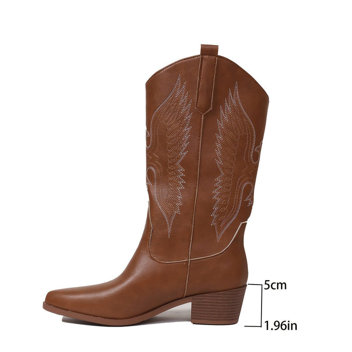Seraphina | Stivali da cowboy audaci e artistici con ricami ad ala