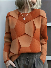 Mila | Modern Geometric Design Knitted Sweater