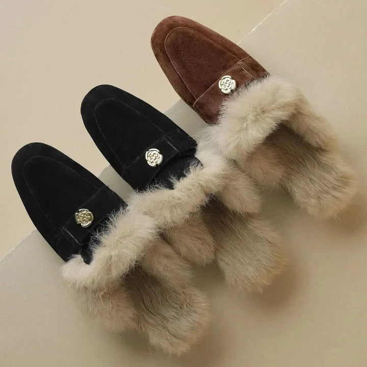 Velora | Shearling Mules – Luxurious Soft Comfort for Women