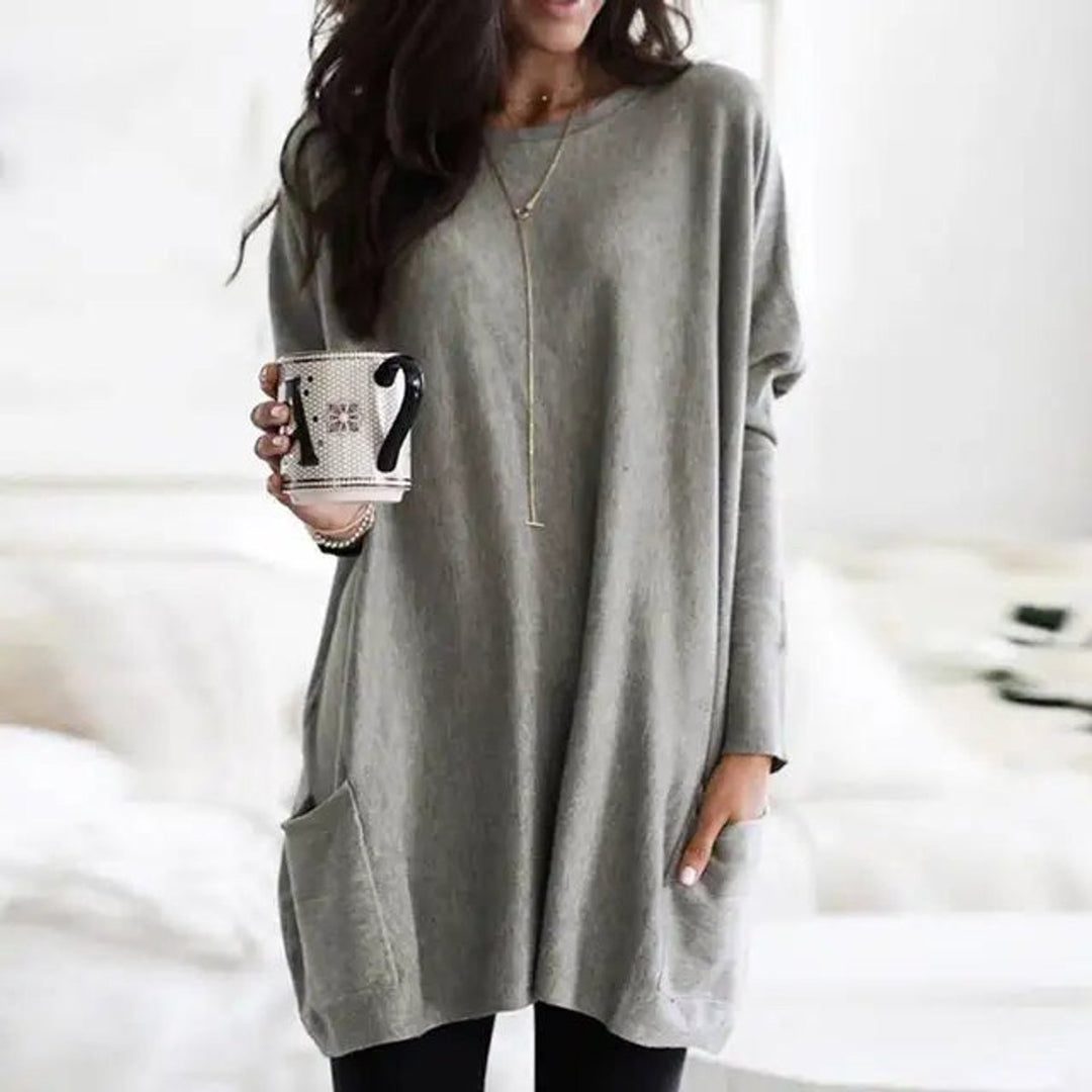 Evelyn | Cozy And Stylish Oversized Pocket Tunic Sweater