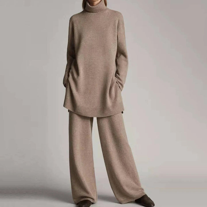 Zara | Cozy Turtleneck Knit Wide-Leg Two Piece Set