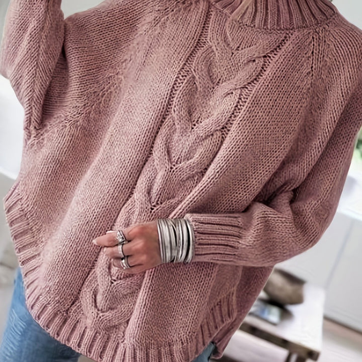 Corinna | Cable-Knit Sweater – Cozy High-Neck Style for Women