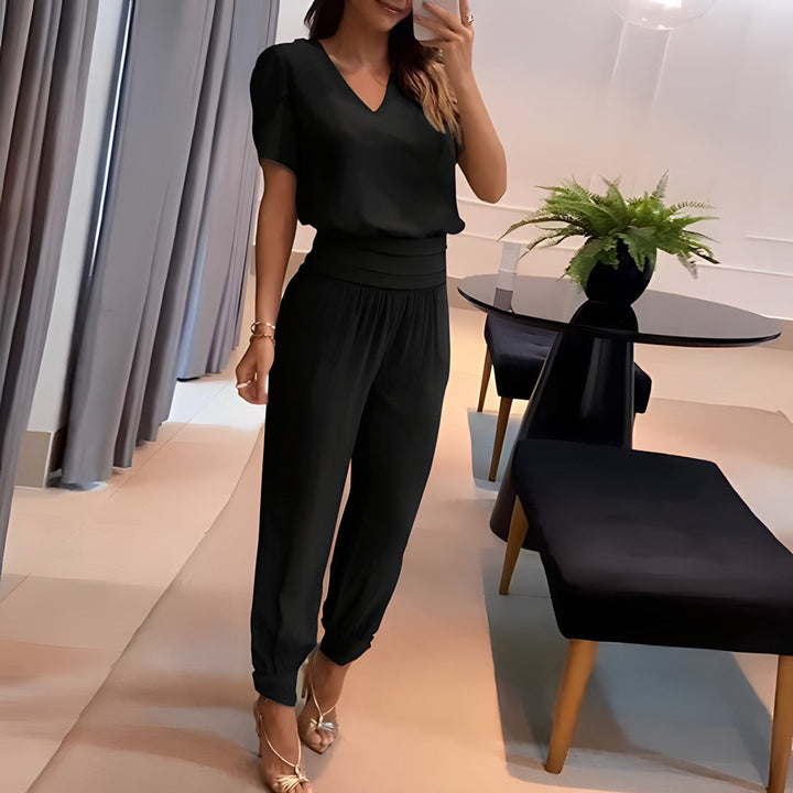 Hannah | Refined And Elegant Blouse And Pants Two Piece Set