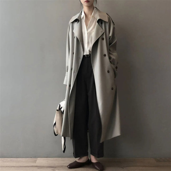 Amelie | Elegant Water-Repellent Long Trench Coat