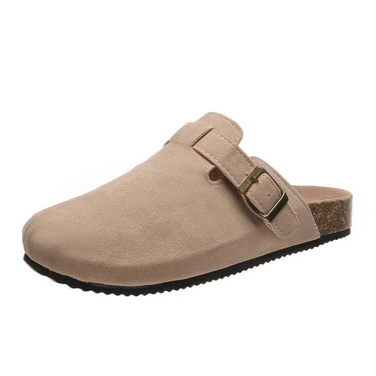 Victoria | Elegant Leather Buckled Slip-On Mules