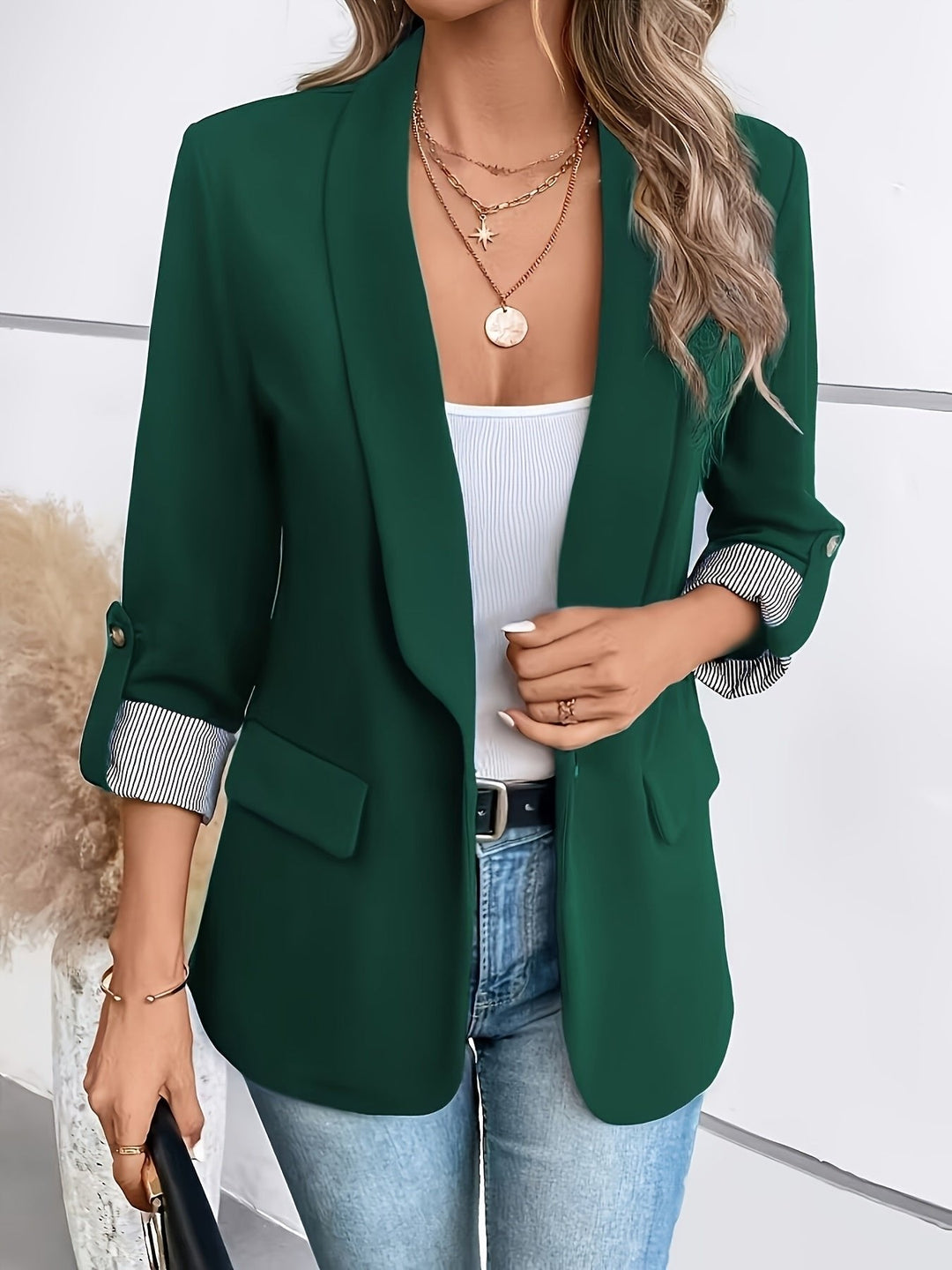 Clara | Blazer casual a un bottone con maniche arrotolabili