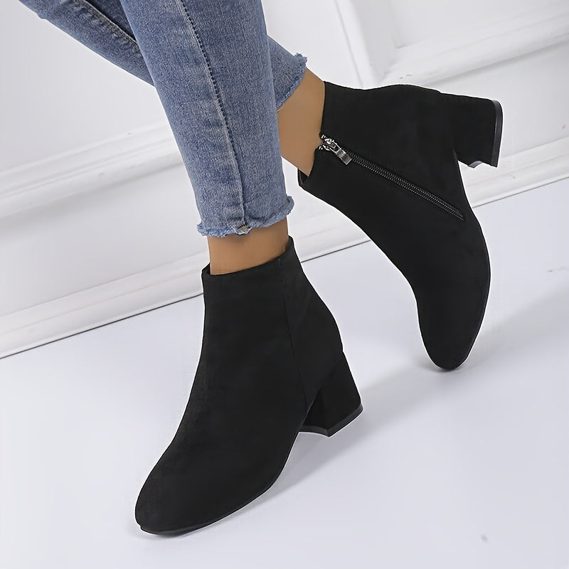 Adeline | Suede-Look Chelsea Ankle Boots with a Comfortable Low Heel