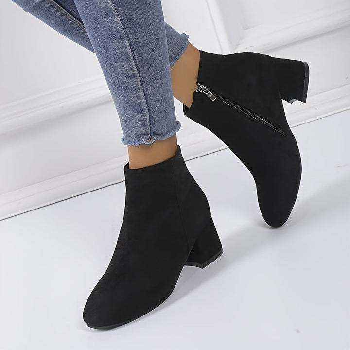 Adeline | Suede-Look Chelsea Ankle Boots with a Comfortable Low Heel