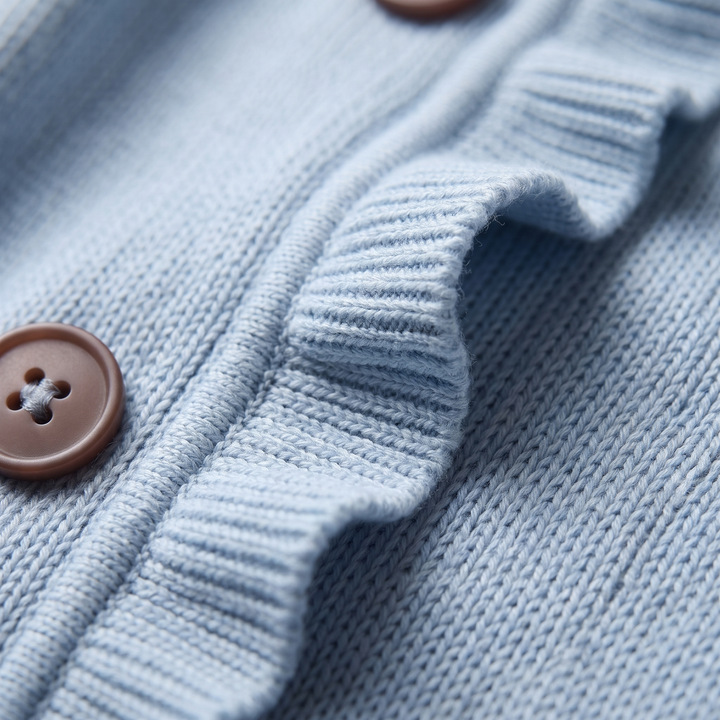 Rella | Ruffle Cardigan – Soft Cotton-Knit Blend for Women