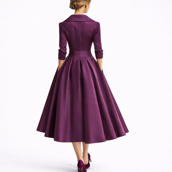 Hazel | Modern Fall Wedding Structured A-Line Midi Dress