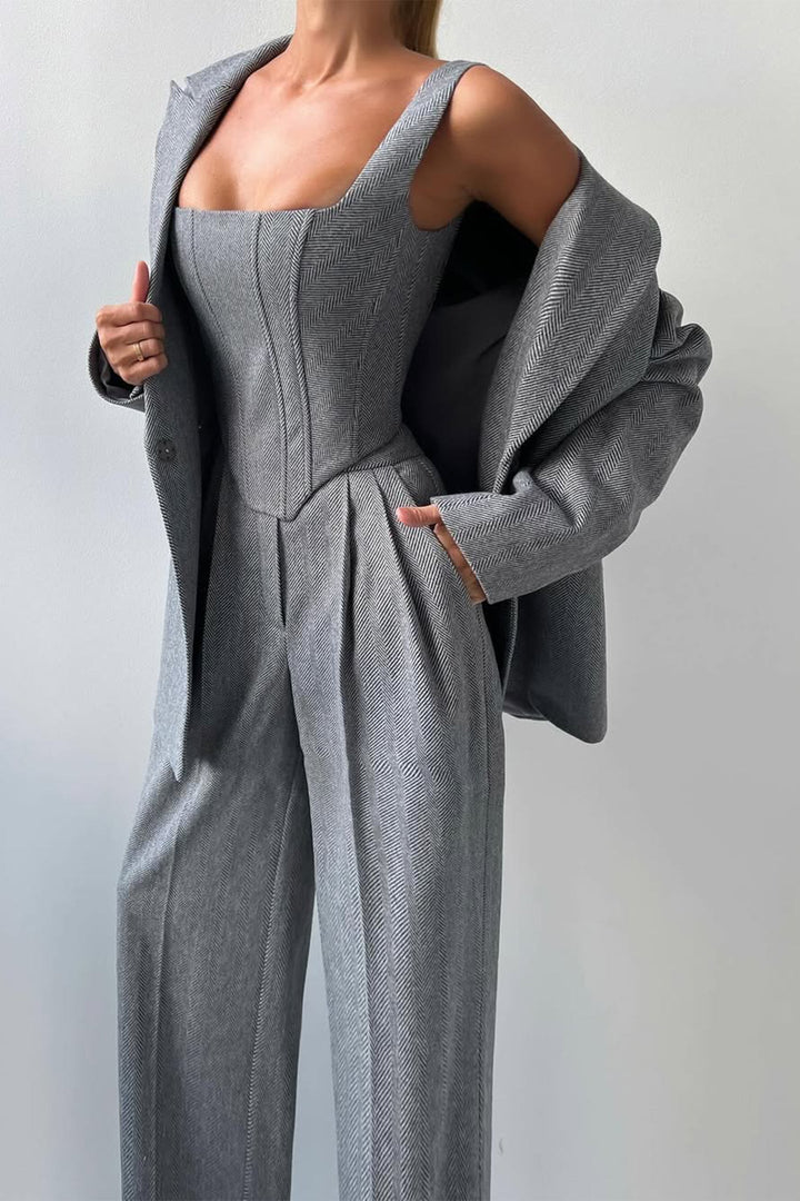 Seraphina | Sophisticated Three-Piece Blazer Set with Tailored Style