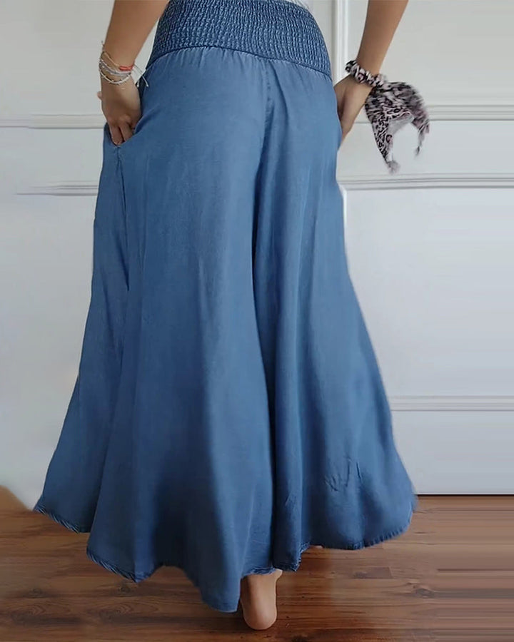 Amelia | Classic And Breathable Pure Cotton Wide Leg Pants