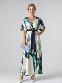 Nora | Chic And Flowing Abstract Floral Maxi Dress