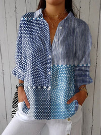 Emma | Stylish And Comfortable Patchwork Button-Down Blouse