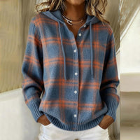 Alice | Cozy And Versatile Plaid Button-Up Hoodie