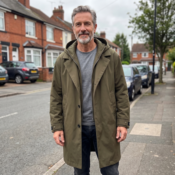 Kensington | Overcoat – Lightweight Water-Resistant Design for Men