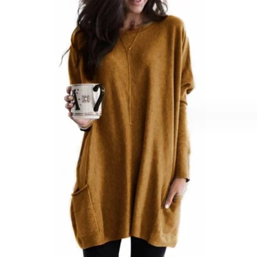 Evelyn | Cozy And Stylish Oversized Pocket Tunic Sweater