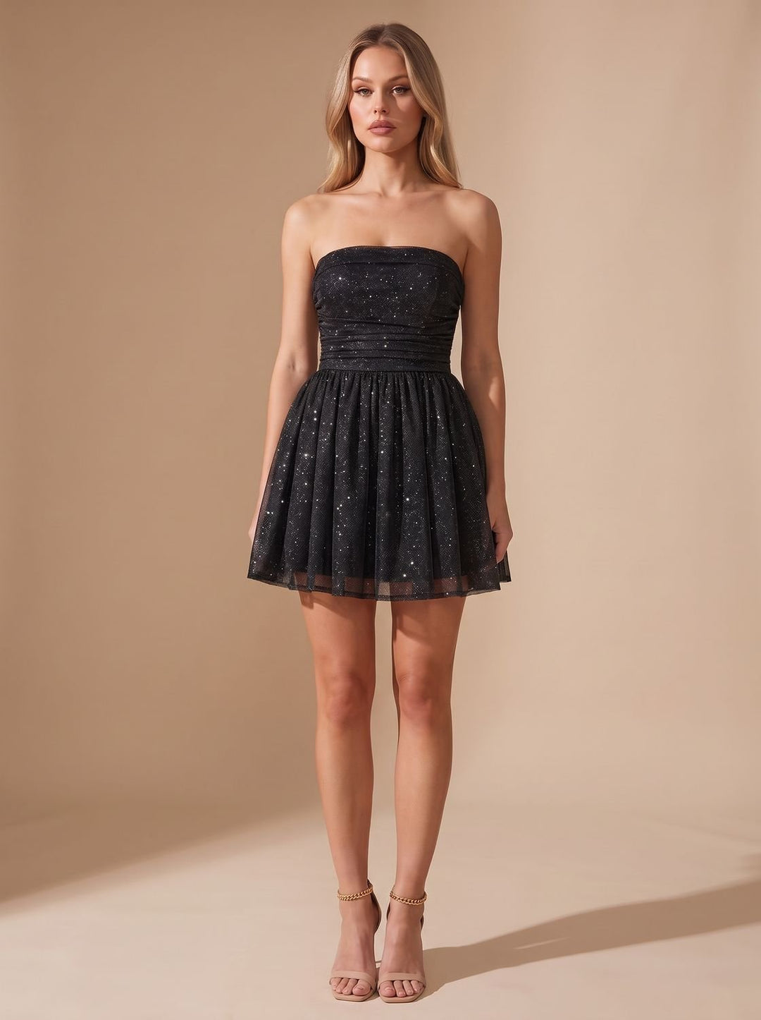 Mia | Mini Dress – Glitter Pleated Bustier for Women